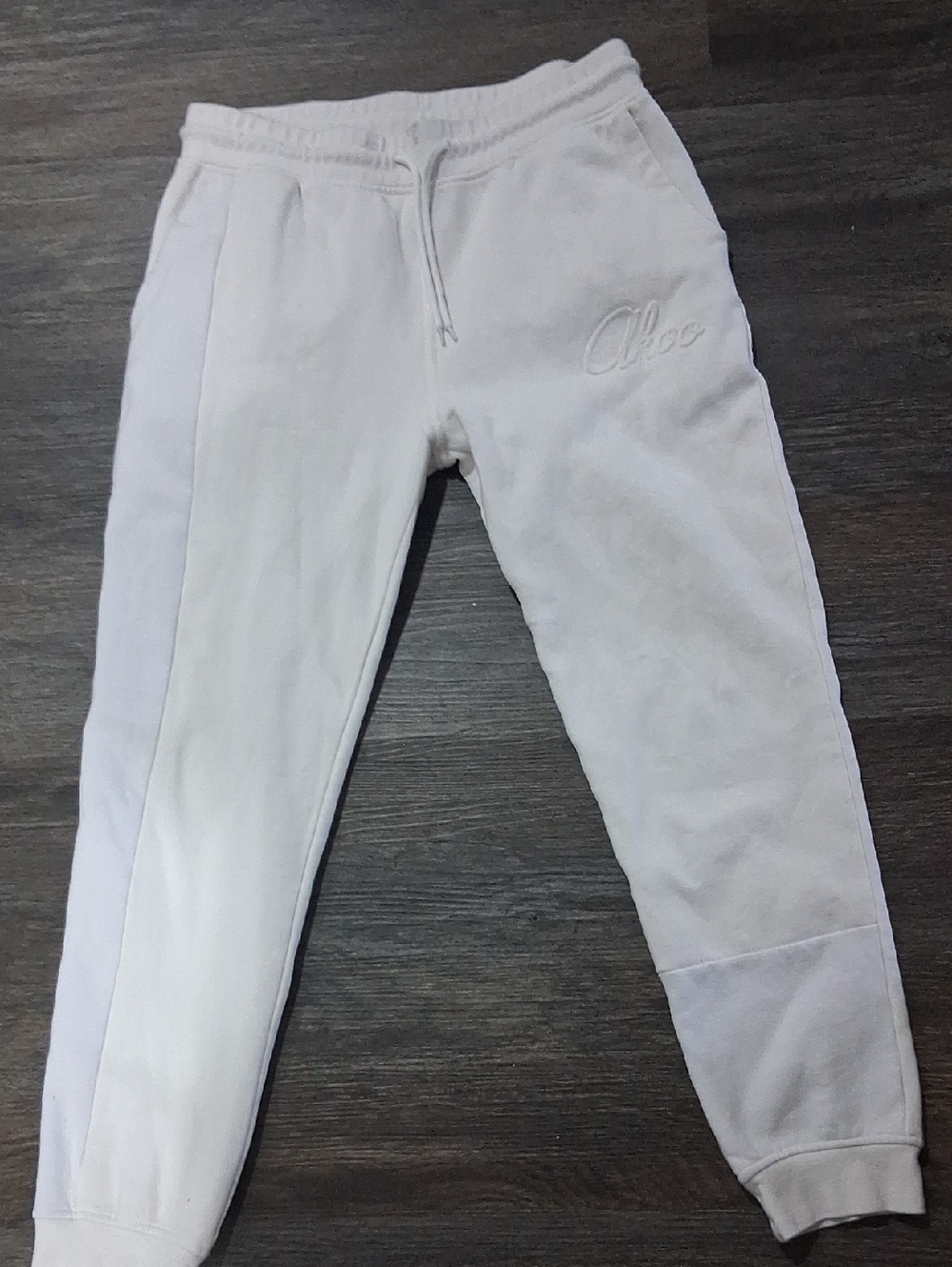 Akoo White  Embroidered Jogger Sweatpants